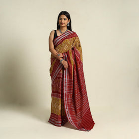  Brown Ikat Handloom Cotton Sambalpuri Saree