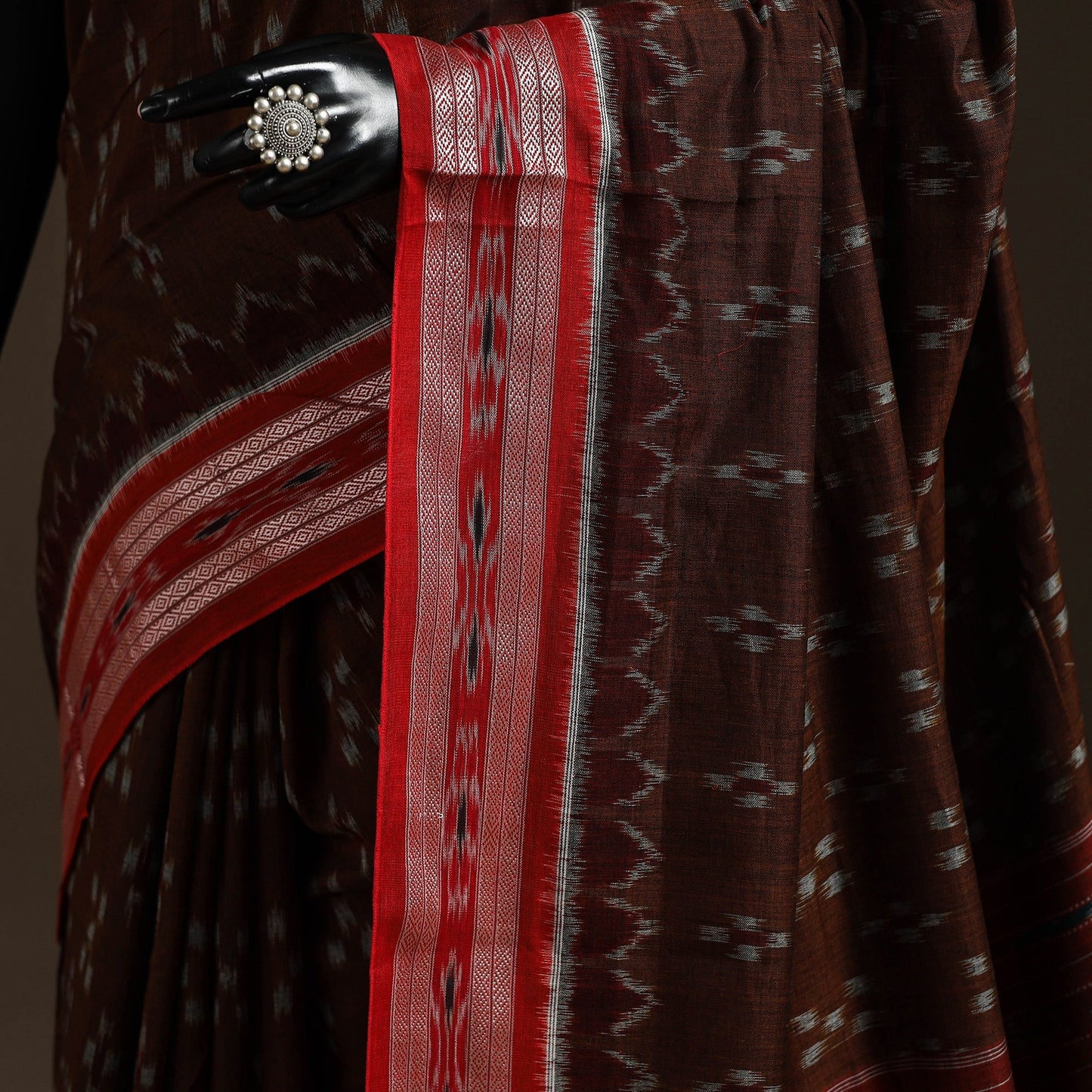 Ikat handloom cotton sambalpuri saree 12 - handcrafted