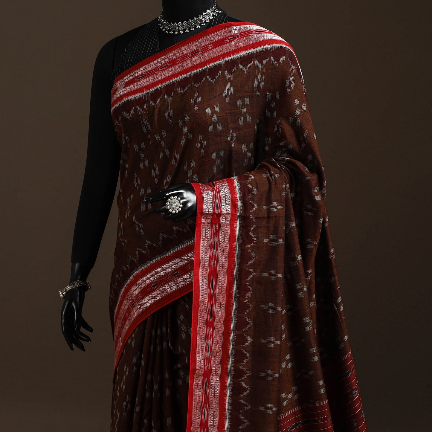 Ikat handloom cotton sambalpuri saree 12 - handcrafted