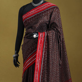 Brown - ikat handloom cotton sambalpuri saree 21