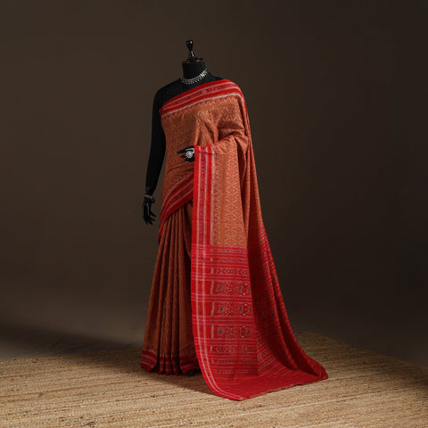 Ikat handloom cotton sambalpuri saree 21 - handcrafted