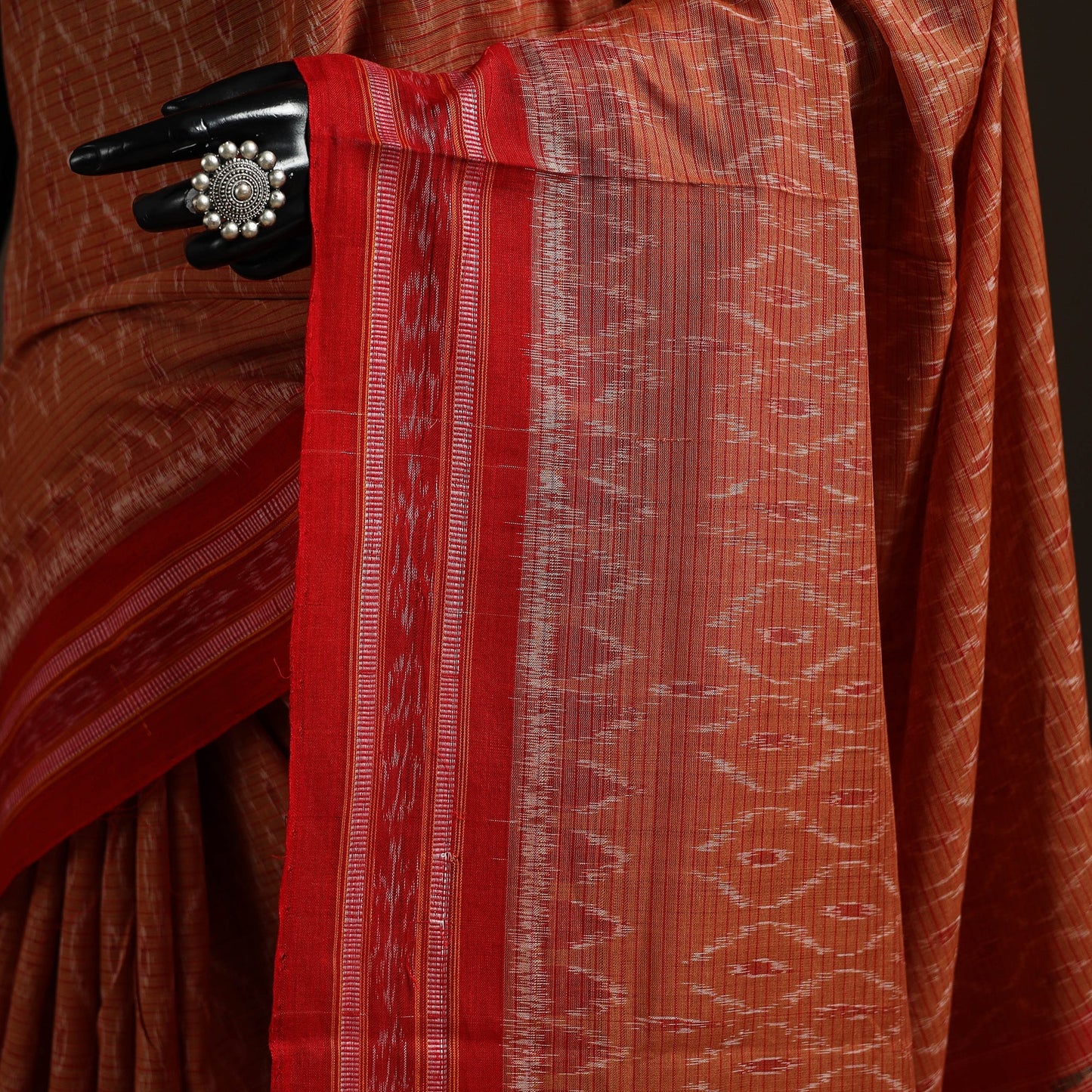 Ikat handloom cotton sambalpuri saree 21 - handcrafted