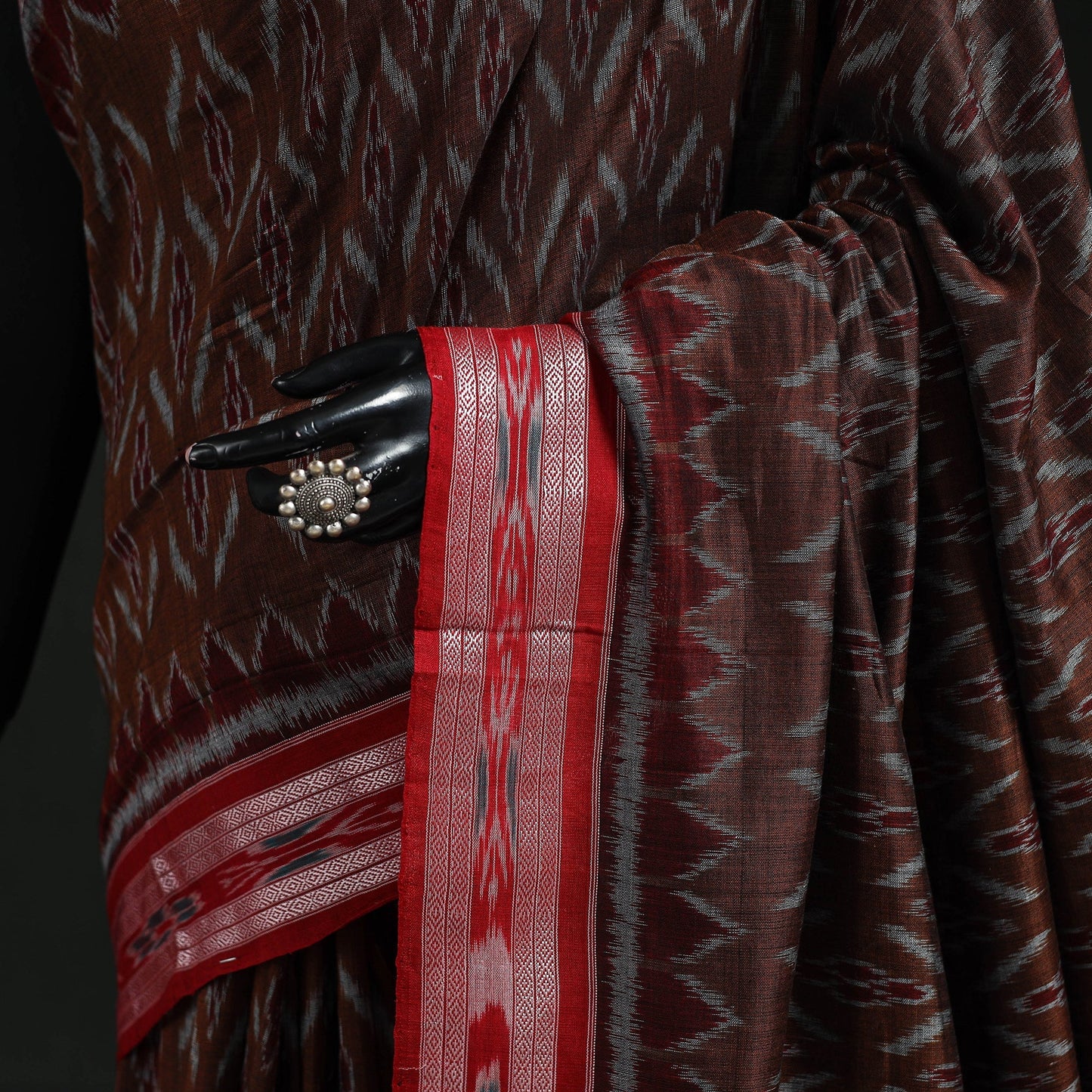 Ikat handloom cotton sambalpuri saree 33 - handcrafted