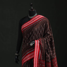 Ikat handloom cotton sambalpuri saree 34 - handcrafted