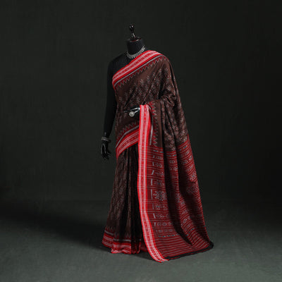 Ikat handloom cotton sambalpuri saree 34 - handcrafted