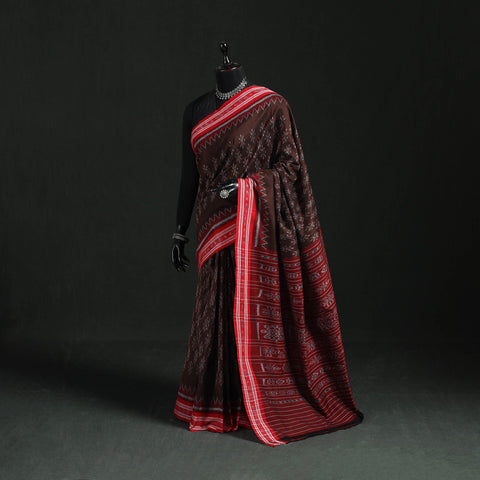 Ikat handloom cotton sambalpuri saree 34 - handcrafted