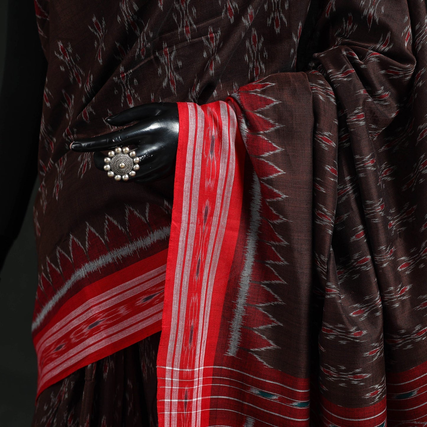 Ikat handloom cotton sambalpuri saree 34 - handcrafted