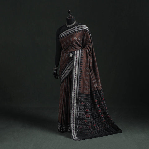 Ikat handloom cotton sambalpuri saree 42 - handcrafted