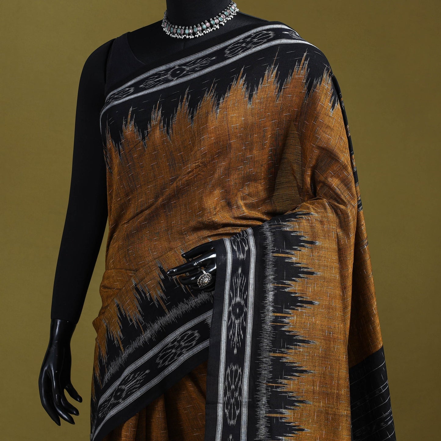 Ikat handloom pure cotton sambalpuri saree 04 - handcrafted