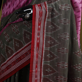 Brown - ikat handloom pure cotton sambalpuri saree 07