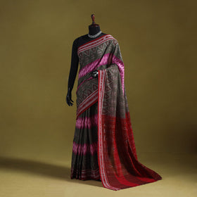 Brown - ikat handloom pure cotton sambalpuri saree 07