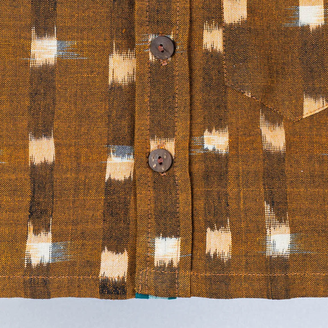  Ikat Weave Cotton Full-Sleeve Kids Shirt