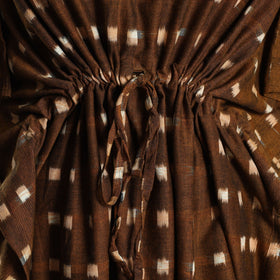  Ikat Weave Cotton Kaftan with Tie-Up Waist 