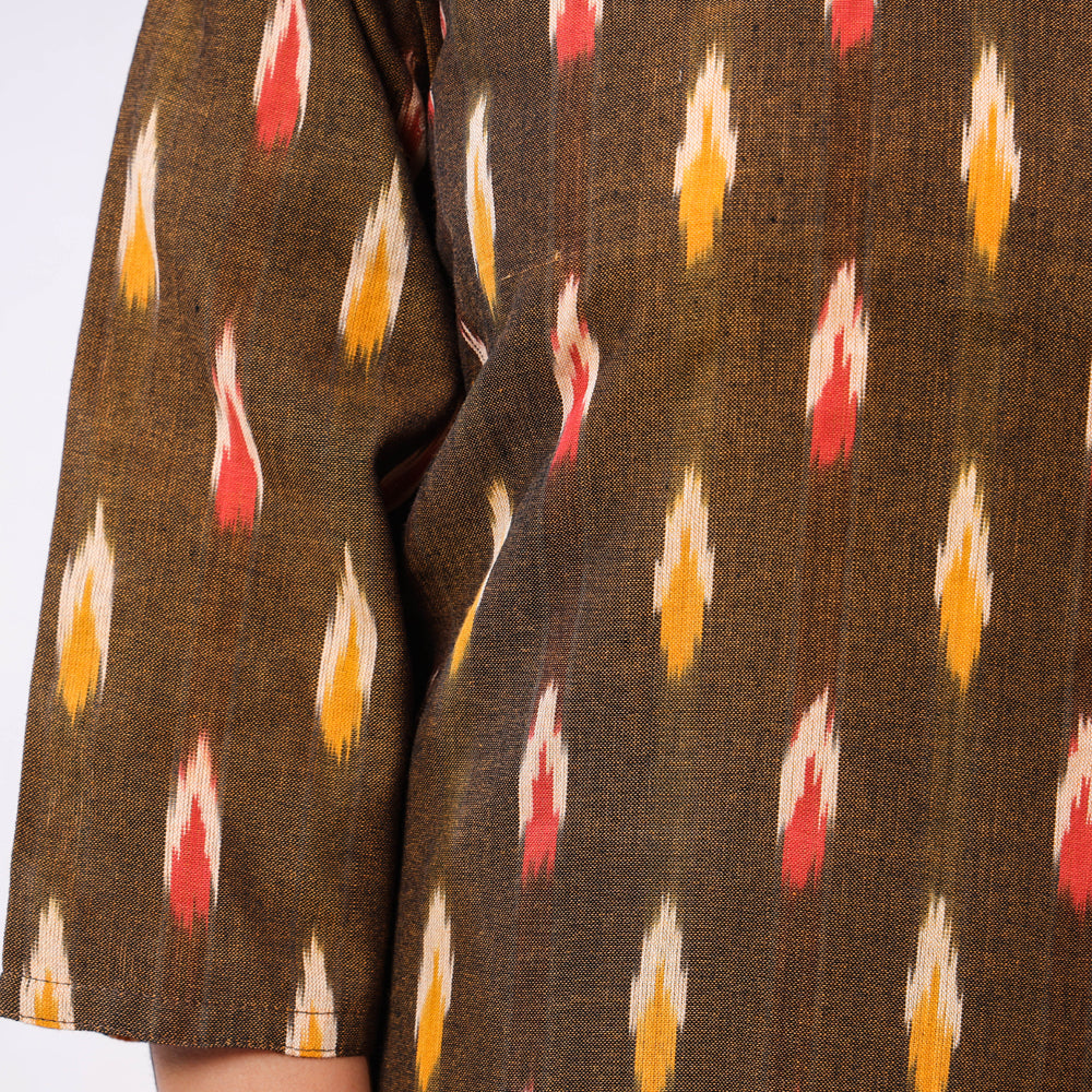  iTokri Casuals - Ikat Weave Cotton Long Kurta 