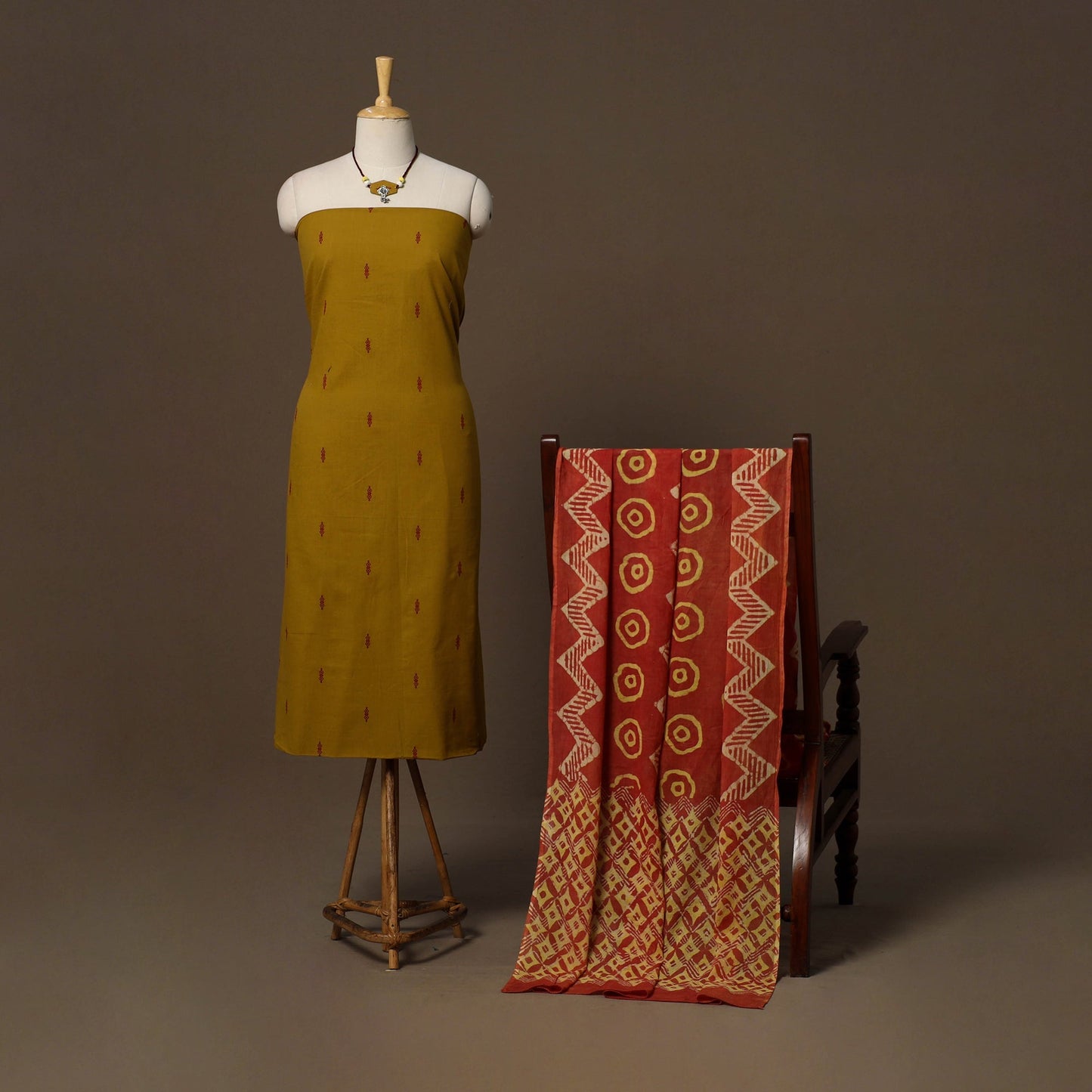 Jacquard cotton 2pc unstitched dress material