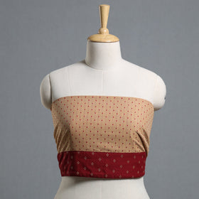 Brown - jacquard cotton blouse piece 10 - handcrafted