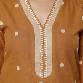  Jacquard Cotton Long Kurta for Women