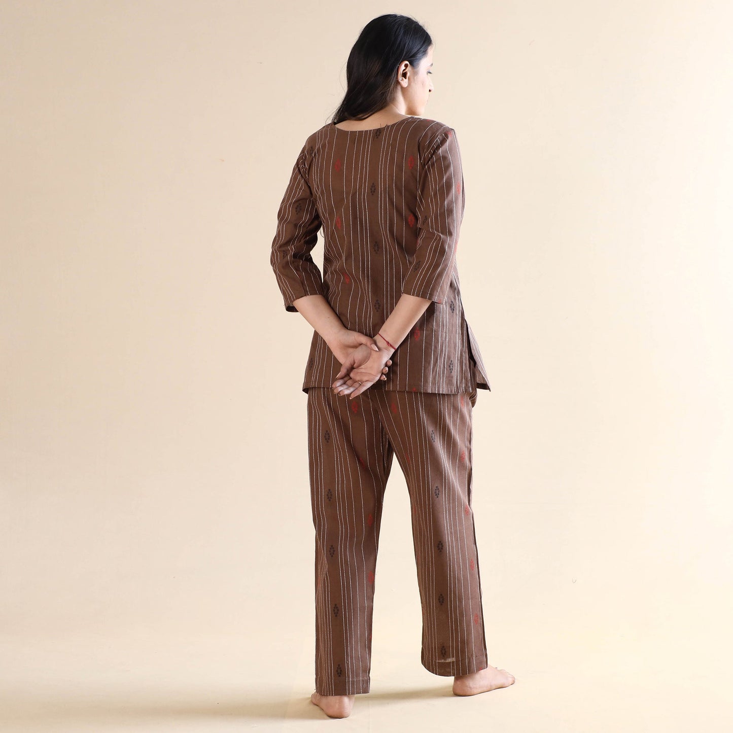 Buy Jacquard Cotton Top & Pyjama Night Suit Set Online at iTokri.com