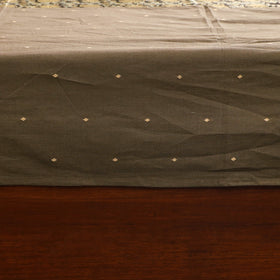 Brown Jacquard with Ajrakh Modal Silk Patch Cotton Bedsheet Set