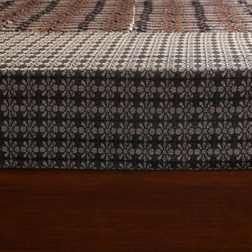 Brown Jacquard with Ajrakh Modal Silk Patch Cotton Bedsheet Set