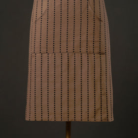 Brown - jacquard weave cotton apron with pocket 07