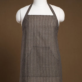 Brown Jacquard Weave Cotton Apron with Pocket