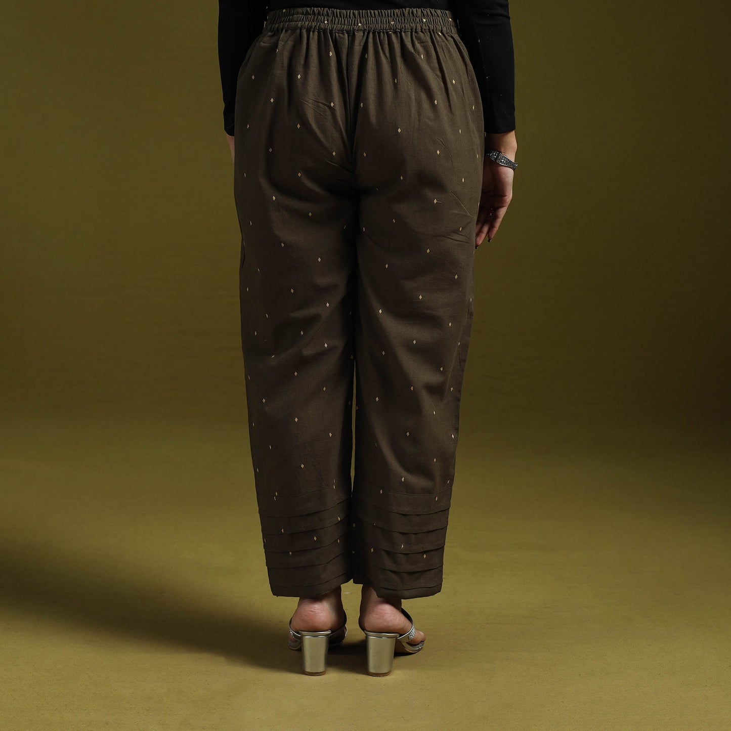 Jacquard weave cotton elasticated pant 18 - handcrafted