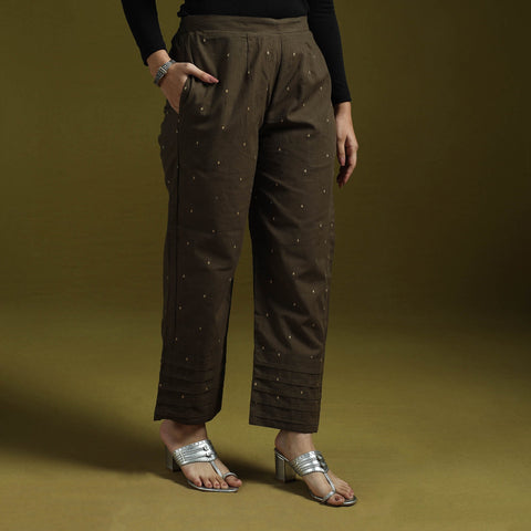 Jacquard weave cotton elasticated pant 18 - handcrafted