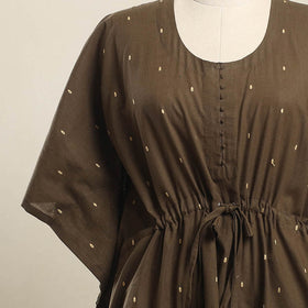Buy Brown Jacquard Weave Cotton Kaftan