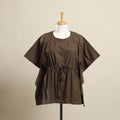 Buy Brown Jacquard Weave Cotton Kaftan 