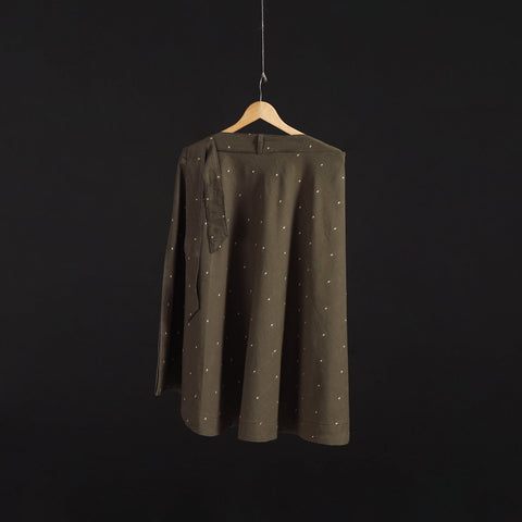 Jacquard weave cotton wrap around skirt 36 - handcrafted