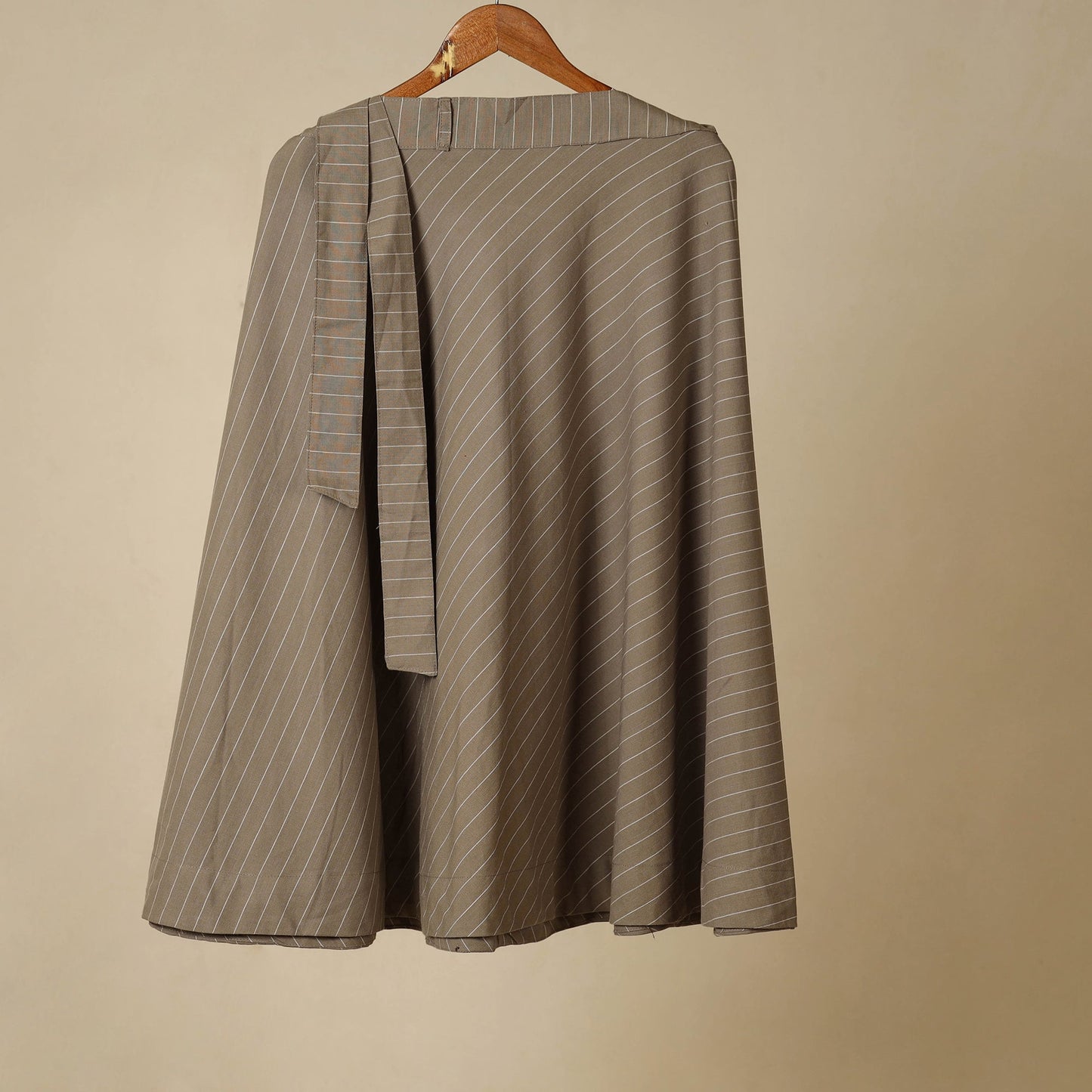 Brown - jacquard weave cotton wrap around skirt 43