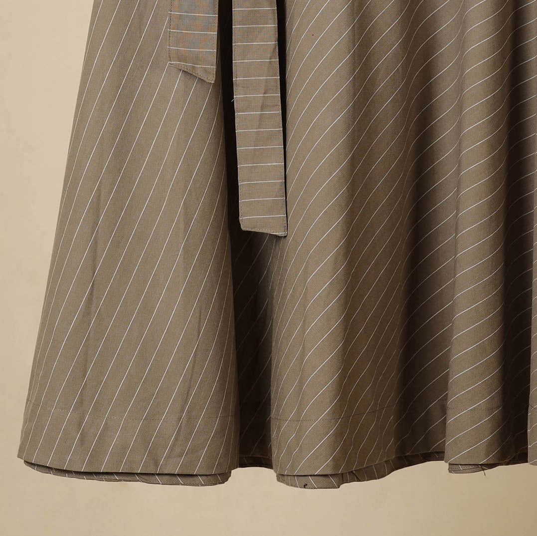 Brown - jacquard weave cotton wrap around skirt 43