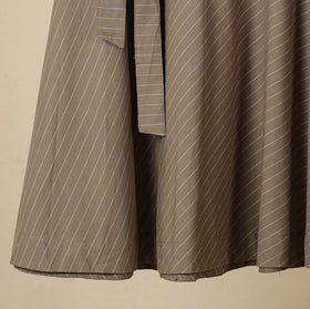 Brown - jacquard weave cotton wrap around skirt 43