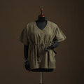 Jacquard weave gota work cotton kaftan (short) 07