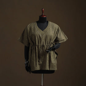 Jacquard weave gota work cotton kaftan (short) 07