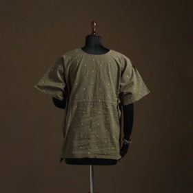 Jacquard weave gota work cotton kaftan (short) 07