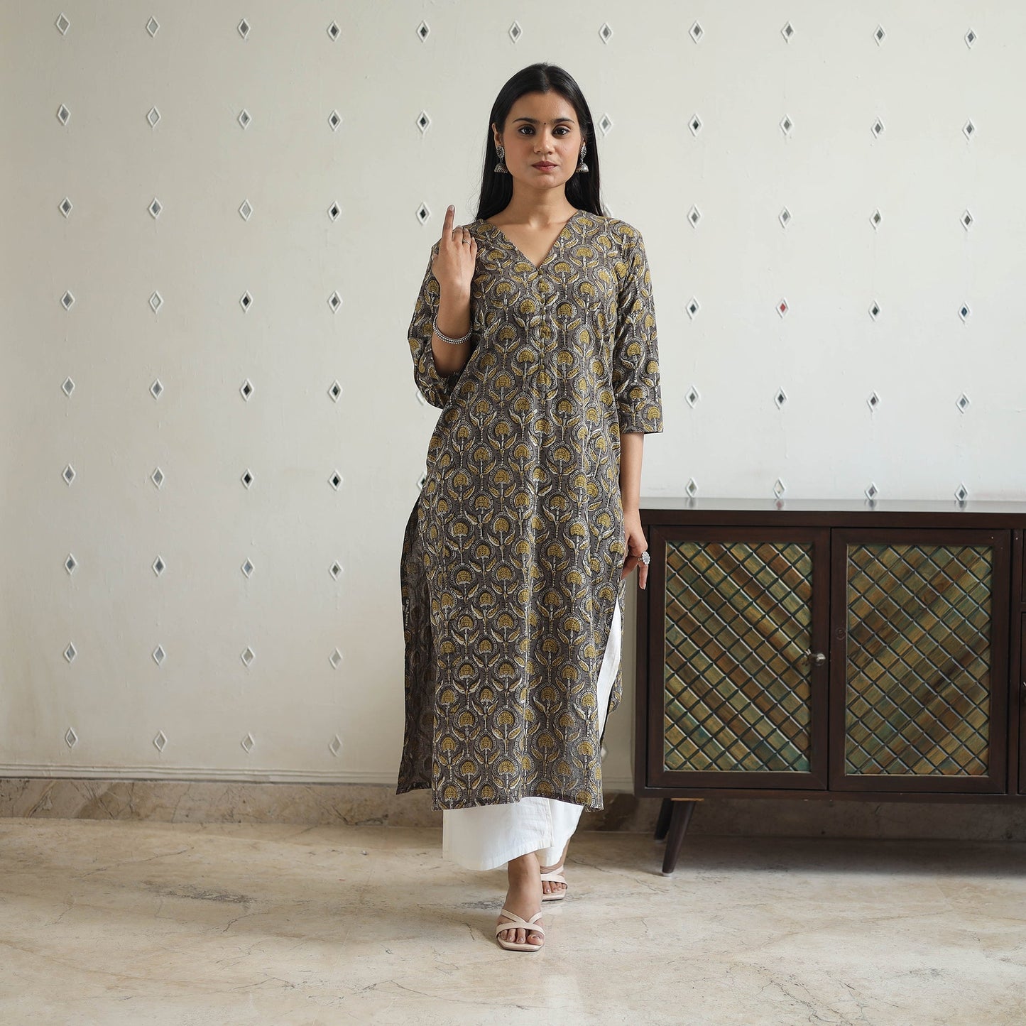  Jahota Block Print Cotton Straight Kurta for Women