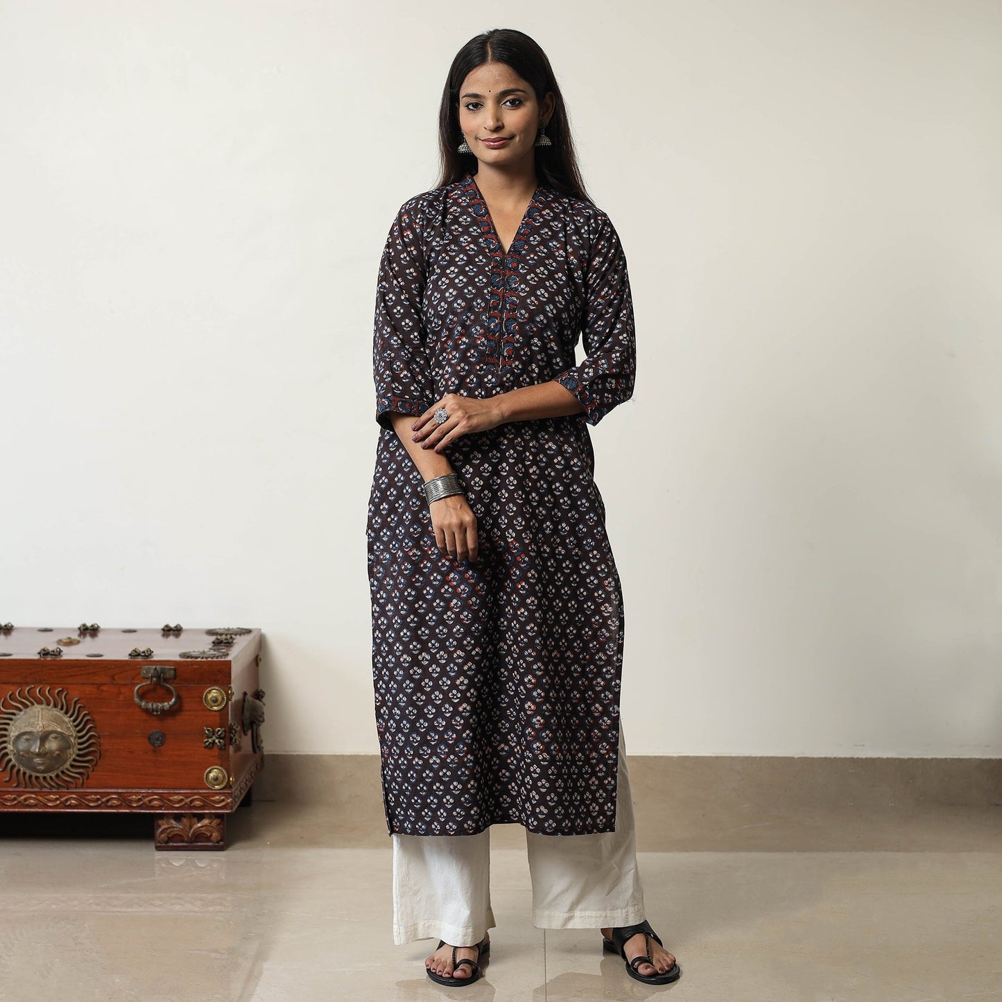 Jahota Block Printed Cotton Straight Kurta 10 