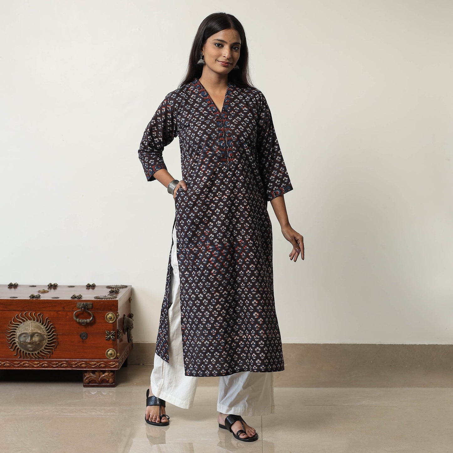  Jahota Block Printed Cotton Straight Kurta 10 
