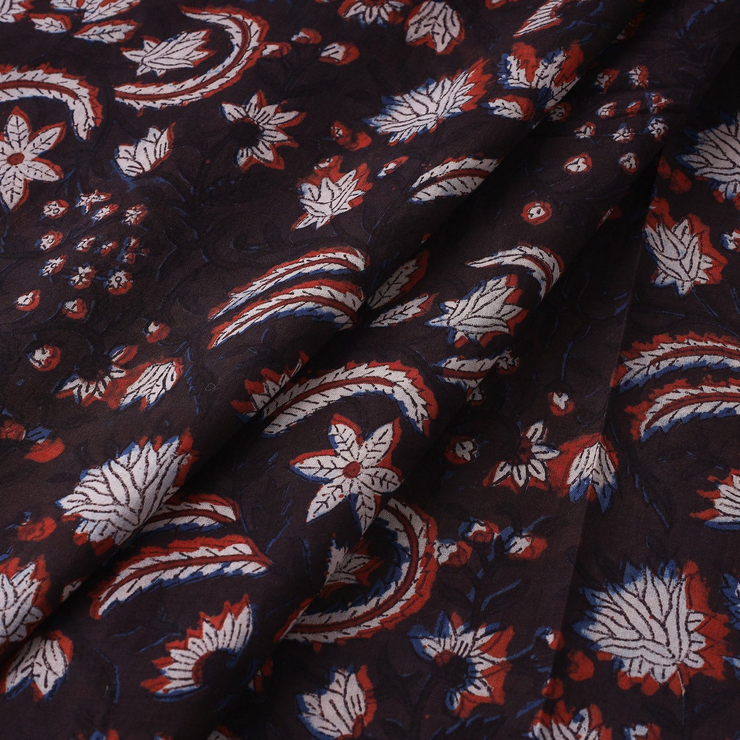 Brown - Jahota Block Printed Cotton Fabric 03