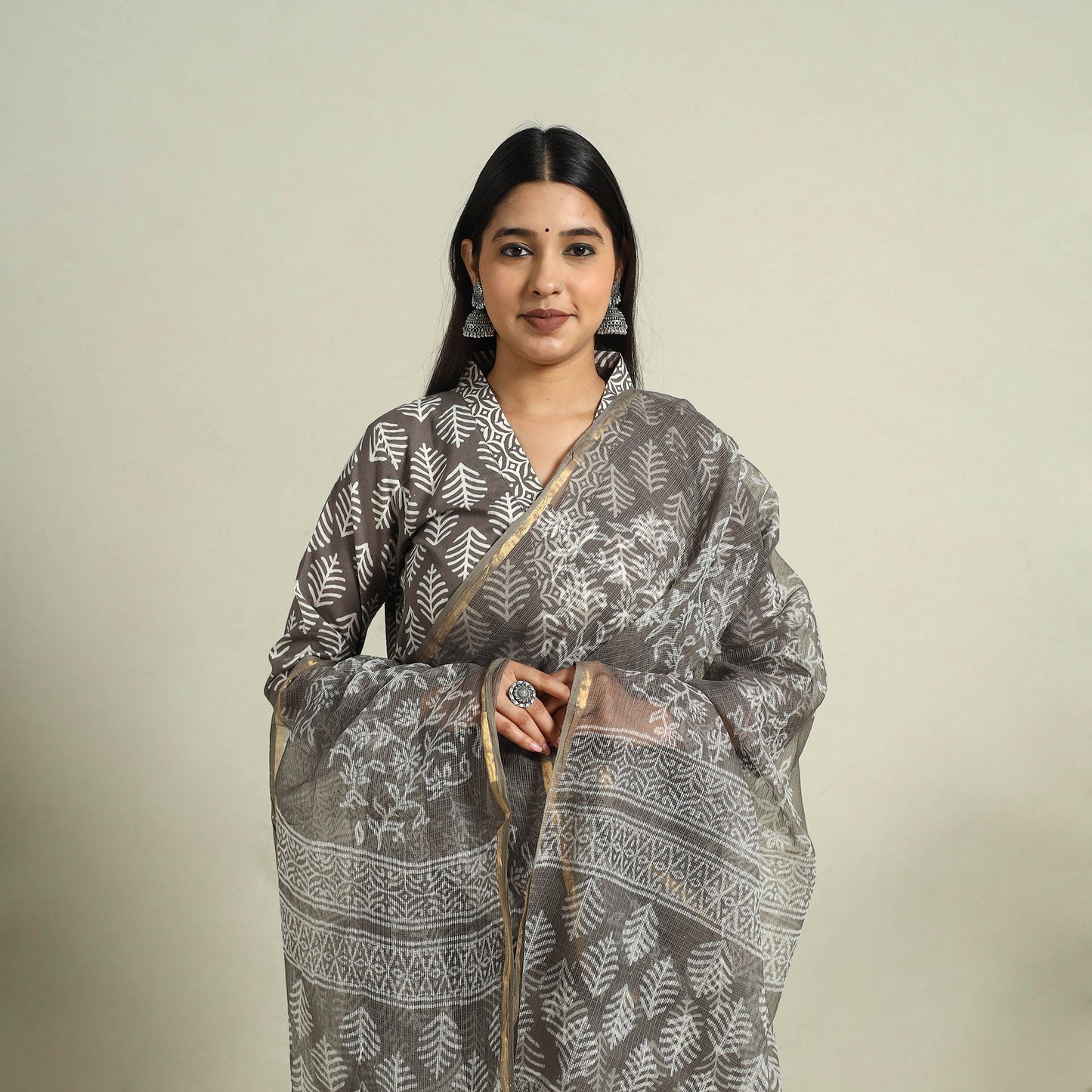 Buy Brown Jaipur Print Cotton Kurta Set