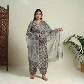 Buy Brown Jaipur Print Cotton Kurta Set