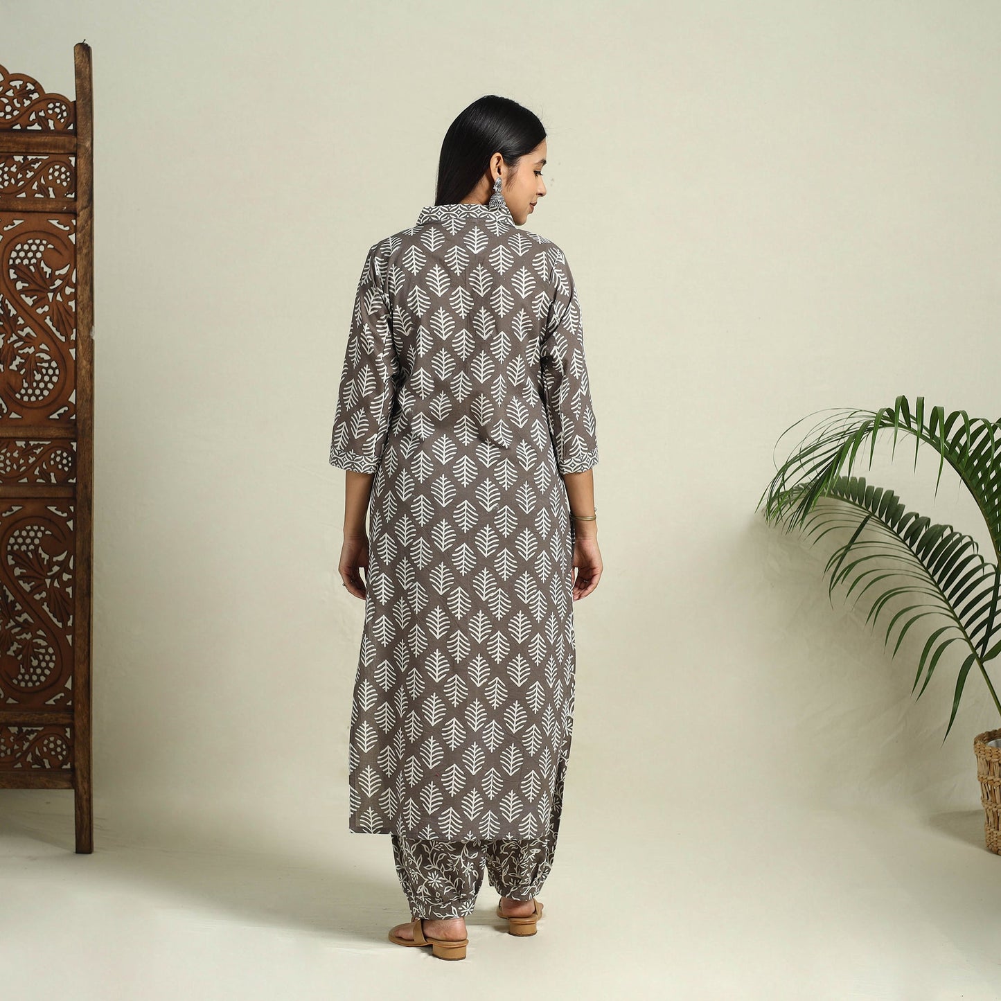 Buy Brown Jaipur Print Cotton Kurta Set