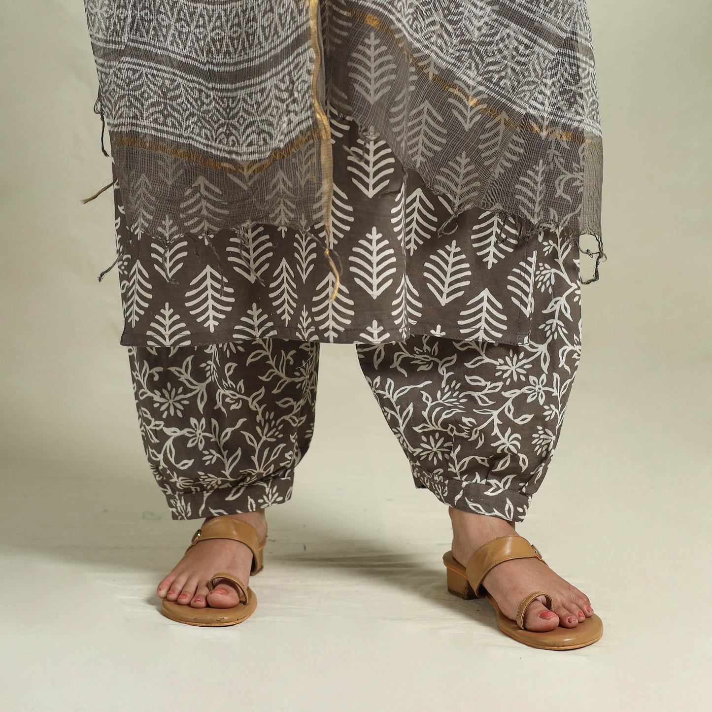 Buy Brown Jaipur Print Cotton Kurta Set