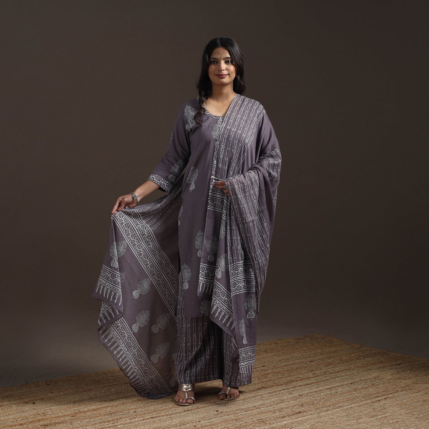 Jaipur hand cotton suit set with dupatta for women 12
