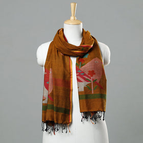  Jamdani Handloom Cotton Stole with Tassels 