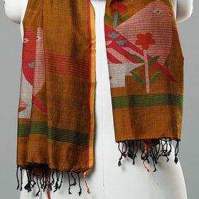  Jamdani Handloom Cotton Stole with Tassels 