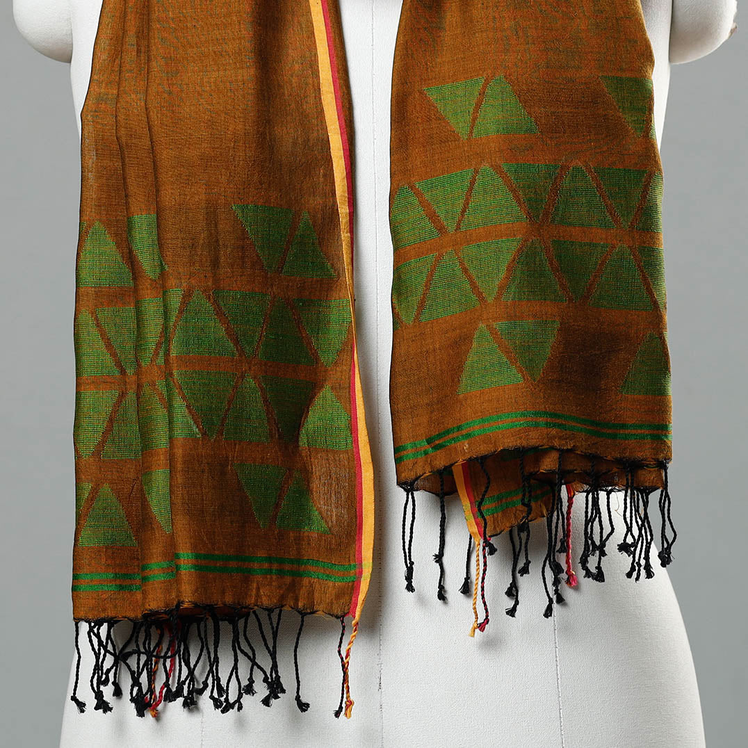 Buy Jamdani Handloom Cotton Stole with Tassels Online at iTokri.com