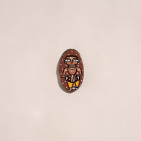 Jamini roy handpainted wooden fridge magnet 25 - handcrafted